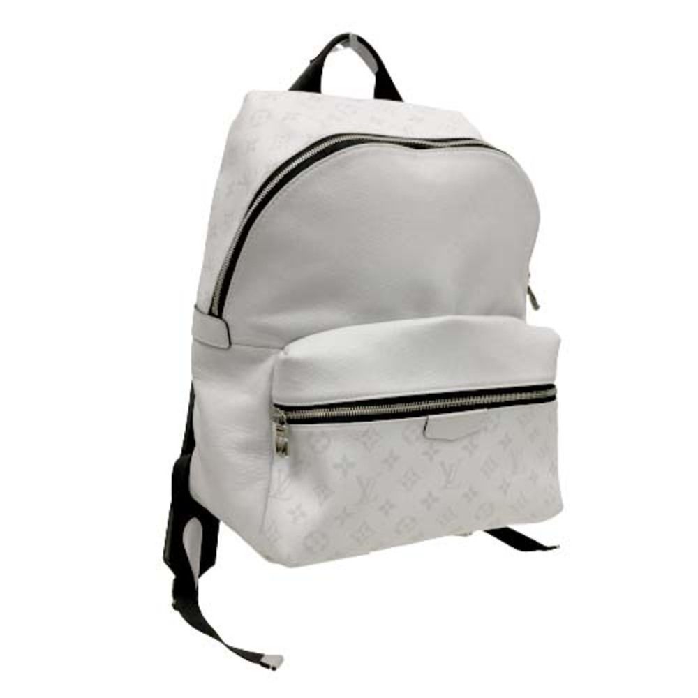 Discovery Backpack Rucksack Monogram Taiga Lama Pvc Leather White Black